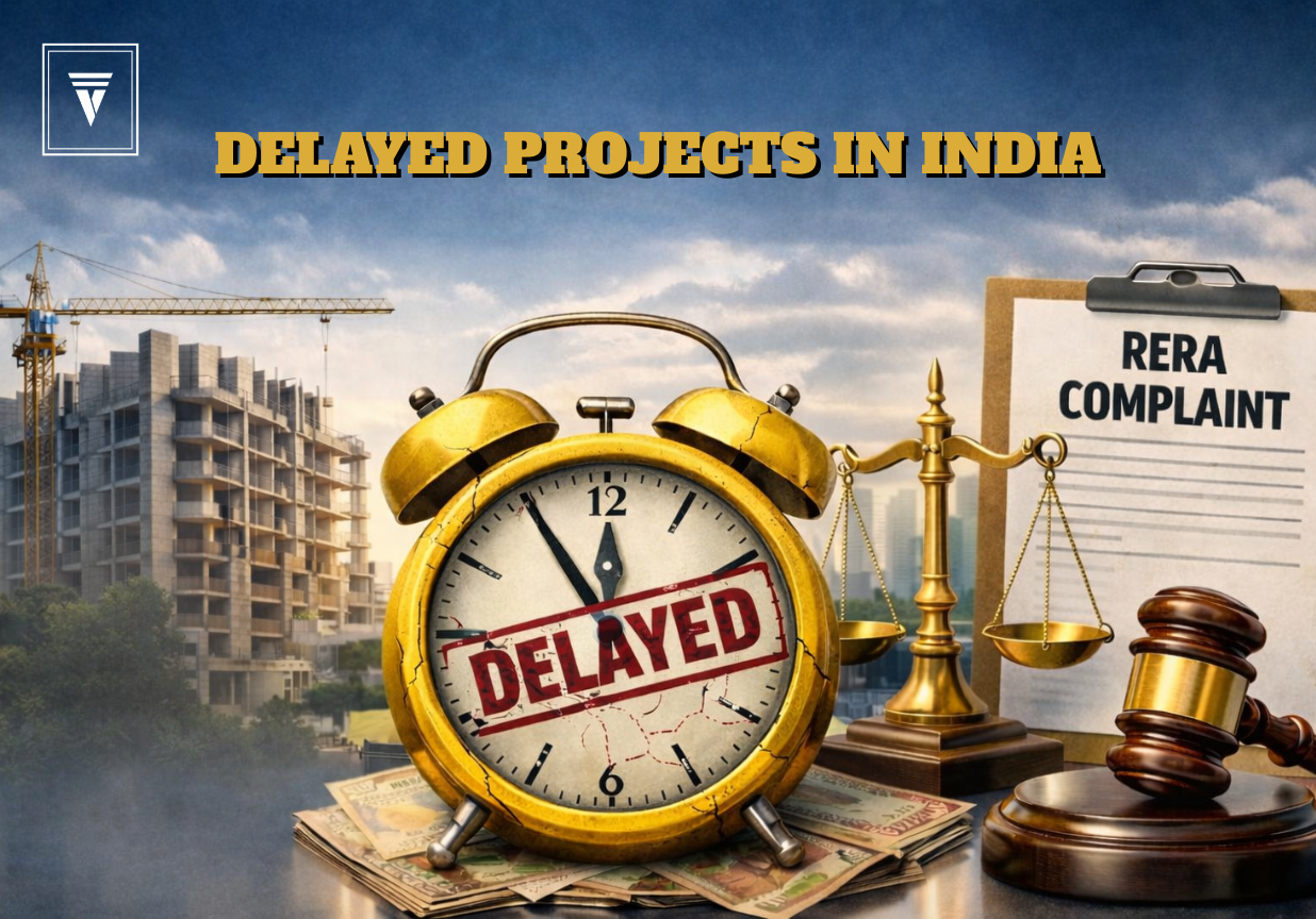 Delayed real estate projects in India showing homebuyers’ legal rights and RERA complaint options.