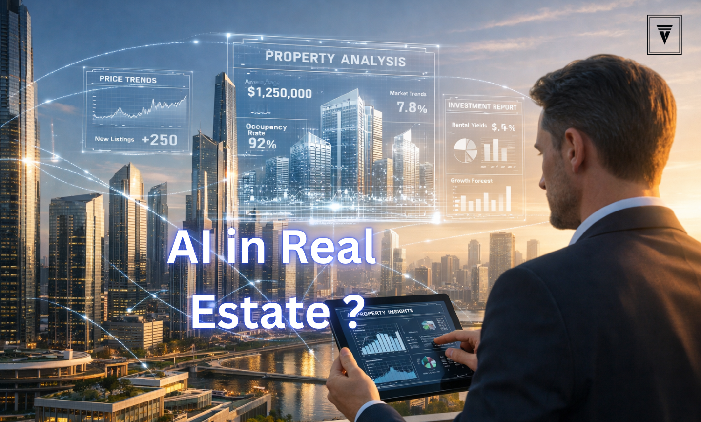 Future real estate smart city with AI technology, data analytics and digital property insights