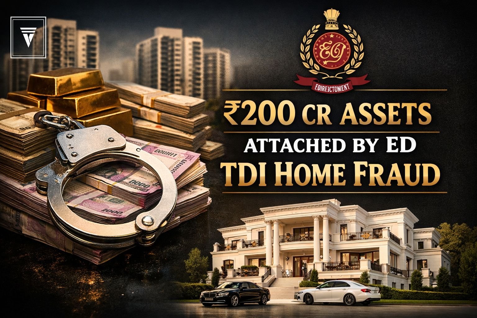 ED attaches ₹200 crore assets in TDI real estate fraud case involving delayed homebuyer projects in India